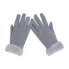 Gants de doigt complets pour femmes gant de couleur unie en Polyester doux garder la femme au chaud hiver femmes mignon Handschoenen Guantes1