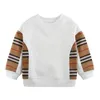 Baby Girls Boys Sweatshirts Fashion Stripe Autumn Winter Long Sleeve Tops Shirts Cotton Kids Clothes 220115