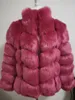 Nouveau hiver importé manteau de fourrure de renard Tempérament féminin Warm Femmes Plus Taille Taille Fashions Faux Fourrure Manteau Trois Quarter Manches Manteau 201212