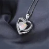 SmyckenPalace hjärta skapade opal hänge halsband 925 sterling silver ädelstenar choker uttalande halsband kvinnor ingen kedja LJ201009