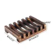 2 Styles Natural Wooden Bamboo Soap Dish for Bath Shower Plate Bathroom