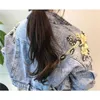 Denim Pamuk Ceket Moda Boncuk Nakış Kore tarzı Gevşek-Fit Zarif Kısa Ceket Kadınların UT217 201112