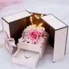 Romantisk roseblomma presentf￶rpackning Party Favor P￤rlsmycken Boxar Soap Flowers Carnation Mother Valentine's Day Presents With LED Light