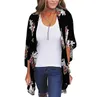 Cardigan da donna con abbronzatura floreale Cappotto camicetta manica a pipistrello Coprispalle estivo in chiffon Coprispalle bikini Copricostume Kimono allentato M2901