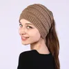 2020 New Women's Hats Winter Knitted Hat Beanies Empty Top Widen Bonnet For Women Casual