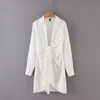Special Interesse Ontwerp Mini Jurk Zomer Lange Mouwen Vrouwen Onregelmatig Geplooid Refatie Stijl Sexy Losse Witte Shirts X0521