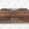 MOQ 100 Pcs OEM Customized LOGO Wood Hair Beard Combs Dual Action Black Gold Sandalwood Double Sided Fine & Coarse Teeth for Men
