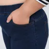 Plus Size 8XL 7XL L Elastic cintura alta Femme Jeans Calças Lápis Primavera Casual Calças Jeans Mulheres alta estiramento calças jeans 201014