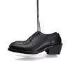Formele zwarte handgemaakte zakelijke schoenen puntige teen Geneine Leather verhoogd Derby gesneden veter feestschoenen a