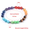 JLN zeven chakra hematiet sieraden set helende steen stretch armband hematiet kralen chip steen leven boom charme met karabijn ketting voor meisjes en vrouwen