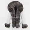 OFTBUY New Real Fur Waterproof Parka Winter Jacket Women Big Natural Fox Fur Collar Hood Detachable Thick Warm Outerwear