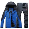 스키 정장 남성용 겨울 스키 슈트 남성용 따뜻한 방풍 방수 스노 보드 세트 야외 재킷 + 바지 스노우 보드 SetT1