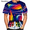 2021 Ny mode t-shirts Piano 3D All Over Print T Shirts Sportkläder Kortärmad Hipster Skjortor Hip Hop T-shirt XS-5XL G1222