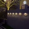 2pcs solar 6LED outdoor night lamp semicircle fence light black and white wall light water drop stair step lights269u