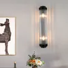 Lâmpada moderna da bandeira da parede de cristal Lâmpada de vaidade preta Luz de escada criativa para sala de estar para sala de jantar quarto de quarto banheiro