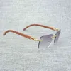 Luxusdesigner Mode Sonnenbrille 20% Rabatt auf natürliche Holz Männer Schwarze weiße Büffel Horn Eimerar Frauen Accessoires Oculos Shade Randless Brille für Outdoor