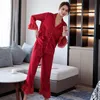 Sweet Cute Ruffled Sleeves Mujer Ropa de dormir Moda Solapa Thin Womens Pijamas Sexy Silky Girls Home Clothing Sets01 jh