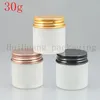 100 stks 30G lege matte cosmetische container potten voor crème verpakking, 1oz zalf tincontainers, roombox kan variëren