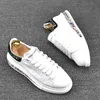 Designer Niski Cut Buty Ślubne Wiosna Jesień Wypoczynek Białe Okrągłe Toe Casual Sneakers Europejska Moda Lace Up Outdoor Walking Loafers