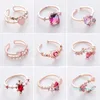 New Fashion Crystal Zircon Rings Sweet Elegant Flower Ring for Girl Women Finger jewelry Bague Bridal Gift Delicate