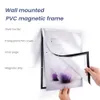 Cadre de tableau photo magnétique auto-adhésif argenté A3 pour réfrigérateur, cadre d'affiche en PVC, accessoires de bureau, affichage de documents