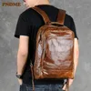 حقيبة الظهر pndme الموضة خمر من الجلد الأصلي رجال رجال الأعمال الحقيقية لباسكيد المحمول السفر السعة كبيرة السعة bookbag1