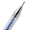 1pc Rhinestone Dotting Pen Double-Headed Nail Dotting Tools Double End Tips Beads Picker Wax Pencil Handle Manicure Blue