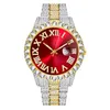 Мужское хип -хоп Quartz Движение часов водонепроницаемые часы Diamond Bling Iced Out Watch 44 мм высокое качество 2679