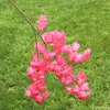 Filial de flor de cerejeira de criptografia de 105cm Flor de flor artificial 3 Forquilha Sakura String Flor de seda para decoração de parede de fundo de casamento