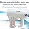 Handhållen trådlös elektrisk Nano Atomization Disinfektion Spray Gun 250ml Blue Ray Kraftfull Sanitizer Spray Machine DHL Gratis frakt FS9000