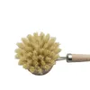 Natural Wooden Long Handle Pan Pot Brush Dish Bowl Washing Cleaning Brush Household Kitchen Cleaning Tools HHD4739