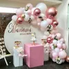 101 Balões DIY Garland Arch Kit Rosa Dourado Rosa Balão Branco para Chá de Bebê Chá de panela Decorações de festa de aniversário de casamento T200524