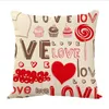 Valentines Taie d'oreiller de la Saint Valentin Lèvres rouges Coeur Coussin décoratif Couvertures Coton Linge de linge Coussins Coussin Coussin Home Décoration 30 Designs BT998