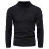 Men's Sweaters Spring Fall Mens Sweater Pullover Semi Turtleneck Top Men Clothing 2021 Fashion Black Casual Style