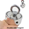 1Andra byggmaterial Neodymiummagnet Dubbel sida Stark Bärgningsfiskemagnet 150KGx2 ansiktssökningsmagnethållare magnetisk stell mugghållare