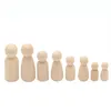 50pcs set Wooden Dolls Party Games Unfinished People Christmas Nesting Peg Unpainted Blank Set DIY Crafts Toys with Box243S4282508