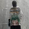 クールなホワイトヒップホップルフィTシャツストリートウェア男性女性日本のクールパンク特大トップス男性夏半袖ワンピースTシャツC1021