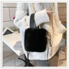 Axelväskor Bucket Bag Handväska Mode Faux Fur Vinter Kvinnor Crossbody Ladies Plush Hand Designers Bolsa Feminina Sac