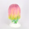 Graduale Arcobaleno Parrucche Cosplay donne breve rettilineo capelli sintetici parrucca Prop