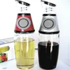 Press Oil Pot Mätbar oljeglasflaska med skala läckageförebyggande Vinägerflaskor Köksdispenser Kruvbehållare 11cm H1