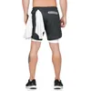 Men's Casual 2 em 1 shorts de corrida Sports Sports Sports Sports Bodybuilding Shorts de bolso embutidos1