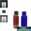 20ML جولة زجاجات بلاستيكية فارغة، زجاجة واضحة / العنبر مع شفافة / أبيض / أسود مضلع غطاء المسمار × 10