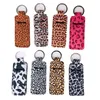 Leopard KeyChain Wristlet Marble Neoprene Holder Printed Cover Lipstick Holder Bag Wristband Key Ring Novel Party Favor Gifts ZCGY236