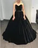 2020 Stunning Black Gothic Velvet Wedding Dresses Sweetheart Said Mhamad Arabic Country Plus Size Cheap Bridal Gown Ball Bride