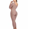 Fajas Kolombiyana Uzun Kollu Tam Vücut Shapewear Kilo Kaybı Doğum Örneği Şekillendirici Post Liposuction Bodysuit Yan Fermuar 220212