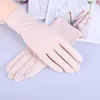 Mode dünne kurze handschuhe frauen sommer sonnencreen touchscreen dot sonnenschutz leiten1