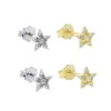 real 925 sterling Silver Star Stud arring with White Fire Opal 5A Cz Pave Pave Sencity Mini Star Stud ropring for Wedding Gift3664712