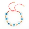 Turkish Lucky Eye Glass Beaded Bracelet Colorful Evil Eye Charm Bracelet Gold Silver Chain Bracelet for Women Female Jewelry