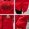 Doppelte zwei Seiten neue Winterjacke Frauen mit Kapuze verdicken Pelz weibliche lange warme Parka Outwear Übergröße Mantel 201210