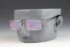 Montures de lunettes optiques de luxe à la mode 3138835 carré titane or cadre sans cadre jambes de ressort verre transparent pont numéro lunettes de soleil de qualité supérieure lunettes